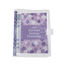 Raccoglitore di Risparmio da 100 Buste Challenge per Save 5050 con Buste di Contanti per la Pianificazione del Budget Viola