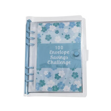 100 Envelop Challenge Binder Spaarmap voor Save 5050 met Geldenveloppen voor Budgetplanning Blauw