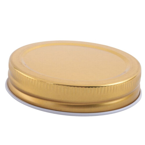 24 Packs Jar Lids Regular Mouth Leak Proof Secure Storage Solid Caps (Gold) 2