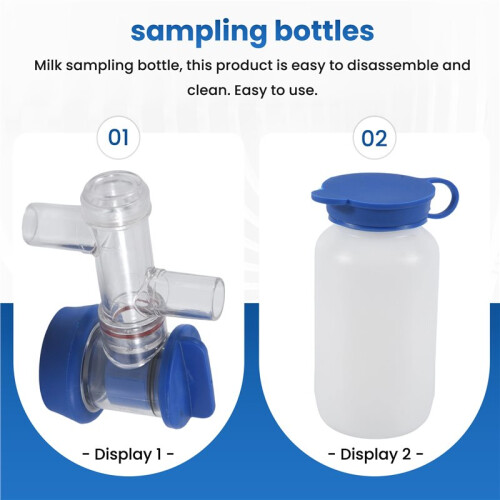 Milk Sampling Bottle, 200Ml Sampling Bottle Sampler Cow Milk Liquid Sampling Bottle Milk Container Corrosion-Resistant, Easy to Remove Milking Machine 1