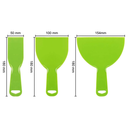 5 Pieces Plastic Putty Knife Set Flexible Paint Scrapers Tool for Spackling, Patching, Decals, Wallpaper, Baking, Wall