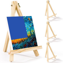 4 Pacchi Cavalletti In Legno da 9 Pollici per Dipingere Tele, Arte, Treppiede, Cavalletti per Feste di Pittura, Cavalletti da Tavolo per Studenti per