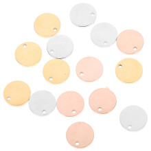 45Pièces Plaques Métal Inoxydable Colorées Pour Collier Animaux DIY