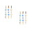 6Pièces Clips Pulls Verre Assortis Look Vintage Élégant 4