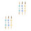 6Pièces Clips Pulls Verre Assortis Look Vintage Élégant 3