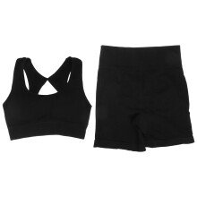 4Ensembles Tenue Yoga Femme Nylon Noir Élégante Gym