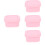 4Pièces Boîtes Repas Silicone Rose Étanches Empilables Pour Camping 8