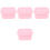 4Pièces Boîtes Repas Silicone Rose Étanches Empilables Pour Camping 5