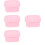 4Pièces Boîtes Repas Silicone Rose Étanches Empilables Pour Camping 9