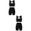 2Ensembles Tenue Workout Nylon Noir, Short Et Extensible 9