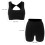 2Ensembles Tenue Workout Nylon Noir, Short Et Extensible 10
