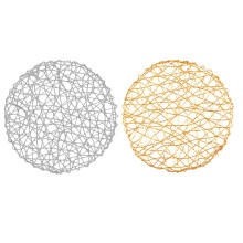 6Pcs Creative PVC Woven Round Placemats Dining Mats Home Use As Shown