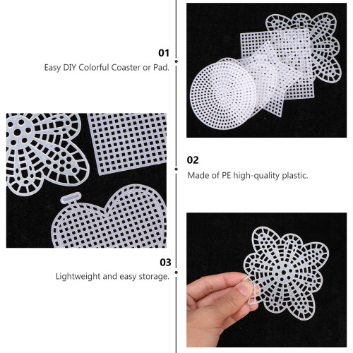 100St Wit Embroidery Mesh Plastic Canvas Met Hart En Vormen 2