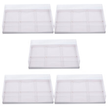 10St Witte Papier Cakebox Met Compartimenten Voor Bakkerij