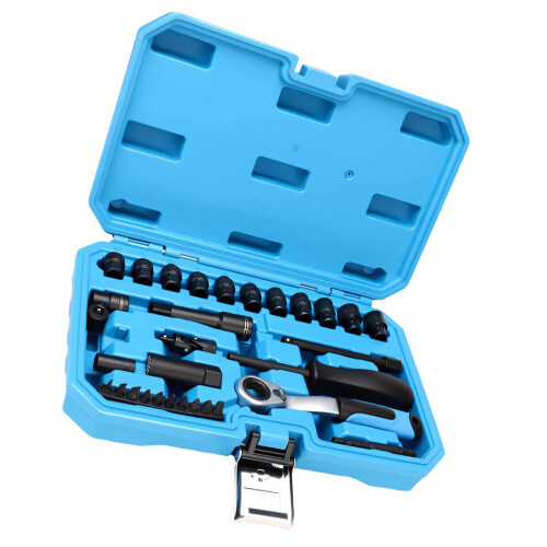 Heavy Duty 12 Point Bidirectional Ratchet Socket-31 piece set