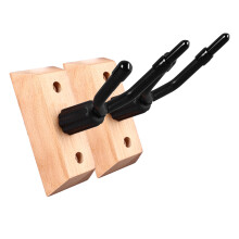 Wandmontierter Geigenhalter 2 Stück, Holz-Metall-Gitarrengriffhalter