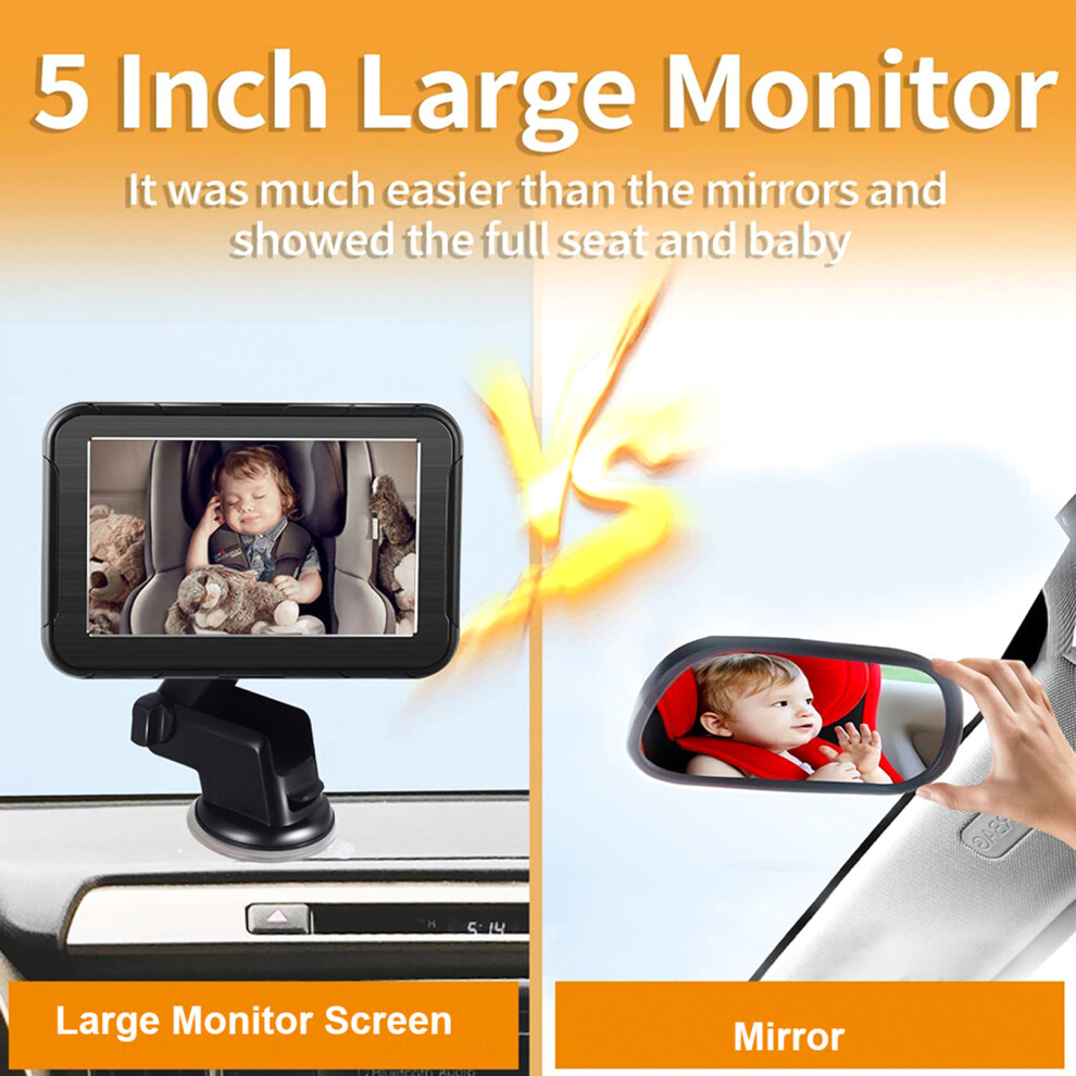 5" Baby Car Monitor Camera with Night Vision & 150 Wide View Display