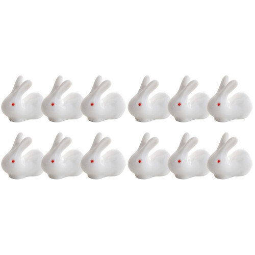 12St Witte Keramische Chopsticks Rest, Konijnvorm 1