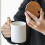 1pcs 310ml Ceramic Wooden Handle Coffee Mug with Lid and Spoon Couples Cup Office Kitchen Gift Cup 3
