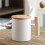 1pcs 310ml Ceramic Wooden Handle Coffee Mug with Lid and Spoon Couples Cup Office Kitchen Gift Cup 4
