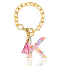 Letter Charm Accessories for -Cup 1 PCS Cute Initial Keychain Handle Charm for -Tumbler for Women Girls,K