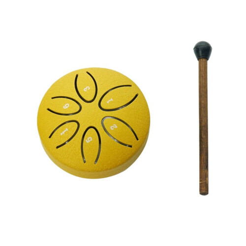 Tambor de Chuva para Exterior, Tambor de Língua de Aço 6 Notas Tambor de Tanque de Chakra de 3 Polegadas Percussão de Aço Marretas Acolchoadas