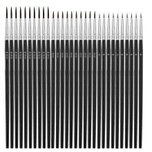 60 Unidades de Pincéis de Detalhes Finos Conjunto de Pincéis de Ponta Fina com 3 Tamanhos 000 00 0 Pincel de Forro para Artesanato em Aquarela