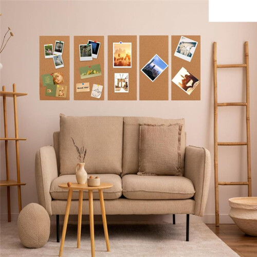 Cork Board Bulletin Board, Small Rectangular Pin Board for Wall, Self-Adhesive Cork Board for Office, School and Home 2