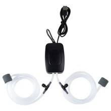 Aquariumluchtpomp USB-Aangedreven Beluchter Aquariumaccessoires Verstelbare Luchtklep Stille Bubbelzuurstofpomp (Zwart)