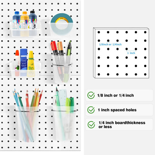 Peg Board Bins Peg Board Cups with Hooks & Loop 12Pack,Peg Board Organizer Accessories, Peg Board Tools Organizer A 1