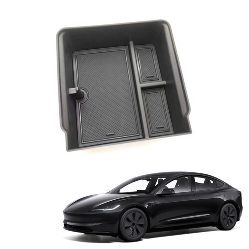 For  Model 3 Highland 2024 Center Console Armrest Storage Box Organizer Interior Accessories 2