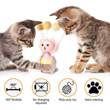 Cat Toy Tumbler Swing Toys for Cats Funny Balance Car Interactive Kitten Toy with Feather Cat Toy