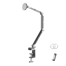 Suporte para Tablet Suporte de Mesa Suporte para Telefone 360 Rotativo Dobrável Fixação de Escritório Suporte Magnético Cinza