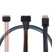 Gen 4 Oculink SFF-8611 4I para PCIe SFF-8639 U.2 NVMe com Cabo de Servidor de Alimentação Macho  15P