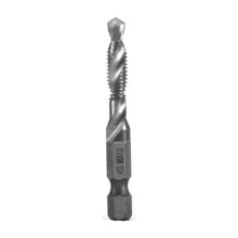 M6X1.0mm Acero de Alta Velocidad 4341 Broca y Macho de Roscar Compuestos Chapados en Titanio Máquina Integrada Herramienta de Apertura y Biselado de