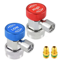 R134A H / L Conector de Acoplador Rápido para Carro Automático Adaptador de Latão Ar Condicionado Refrigerante Medidor Coletor AC Ajustável