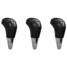 3X para Land Fibra de Carbono Cuero de PU Cambio Automático En la Cubierta de la Cabeza de la Perilla del Cambio de Marchas del