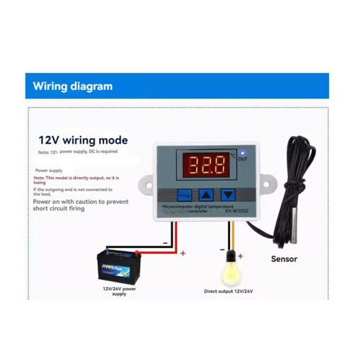 12V Professional W3002 Digital LED Temperature Controller 10A Thermostat Regulator XH-3002 1