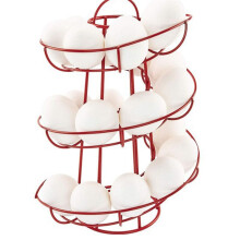 Kitchen Egg Rack, Spiral Egg Basket, Iron Practical Egg Storage Rack, Storage Rack Red