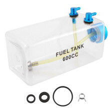 Bränsletank Bensin Transparent Plastflaska 600CC CNC för RC Gas- och Nitroflygplan