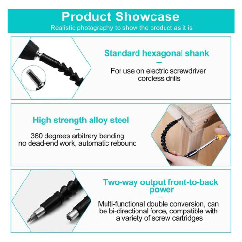 14 Piece Angle Screwdriver Set, 105 Angle Attachment for Cordless Screwdrivers, Angle Screwdriver , Drill Extension 1