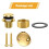 Gold Tub Drain Overflow Kit-Universal Bathtub Drain Replacement with 2Hole Overflow Faceplate Set,Tip-Toe Conversion Kit 2