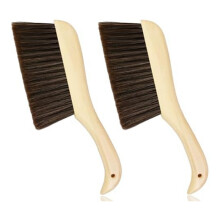 Escoba de Mano para Polvo con Manejar de Madera, Adecuada para Mostrador, Cama, Sofá, Coche, Chimenea, Ropa, Limpieza del Hogar