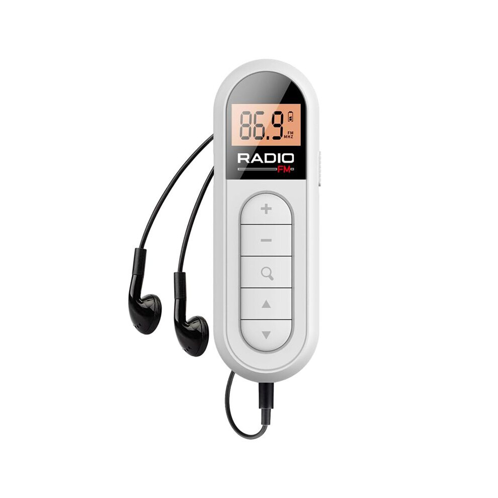 Pocket Fm Radio 300Mah Rechargeable Portable 76-108Mhz Radio With Backlight Lcd Display Wired 3.5Mm Headphones 6034255955239