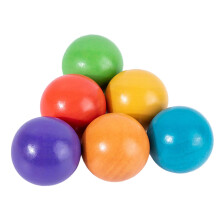6x Rainbow Wooden Balls Preschool Learning Materials for Kids Birthday