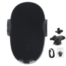 Electric Adjustable Handle Wireless Car Charger, Auto Clamping Qi Fast Charging For iPhone Samsung With Dashboard Mount Air Vent Mount, Built-In Fan