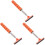 3Pièces Essuie-Glace Rétroviseur Rétractable Caoutchouc Orange 4
