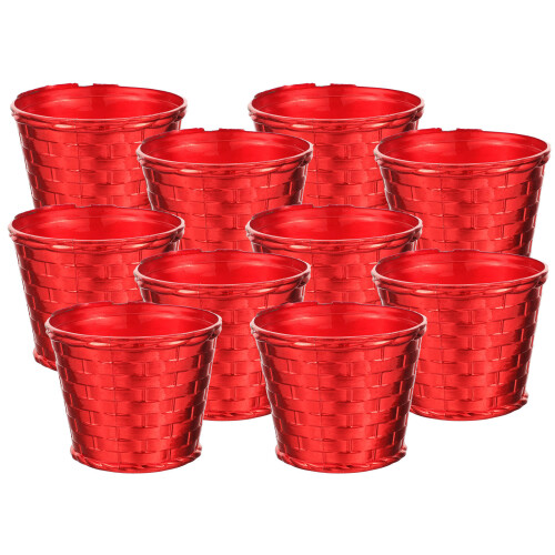 20Pièces Supports Sapin De Noël Rouge Pot Réutilisable Décor 2