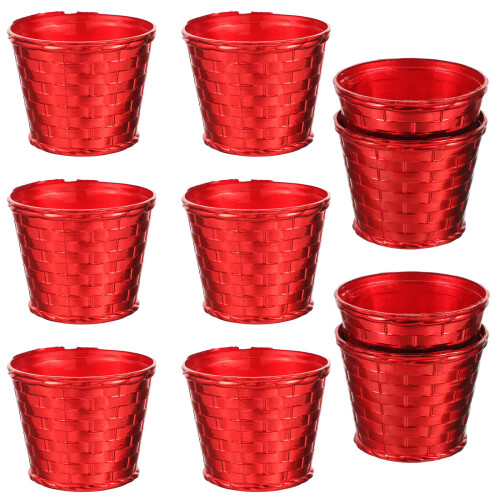 20Pièces Supports Sapin De Noël Rouge Pot Réutilisable Décor 1