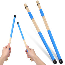 2Paires Baguettes De Batterie Bleu Bambou Confortables Et Durables